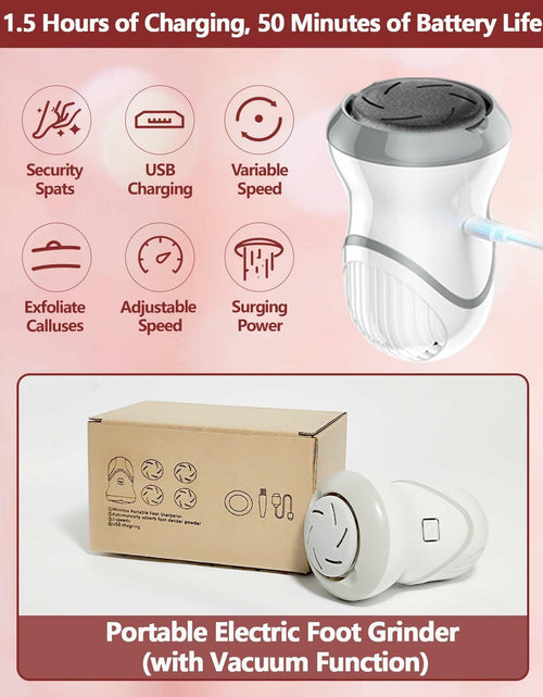 Load image into Gallery viewer, NKJVE Electric Foot File Callus Remover 3 Heads 2 Speed White Rechargeable
