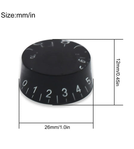 SAPHUE 4PCS Speed Control Knobs Electric Guitar Tone Volume Black