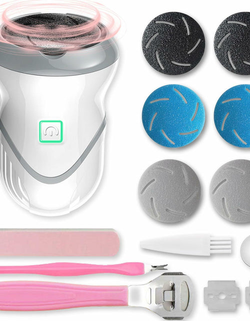 Load image into Gallery viewer, NKJVE Electric Foot File Callus Remover 3 Heads 2 Speed White Rechargeable
