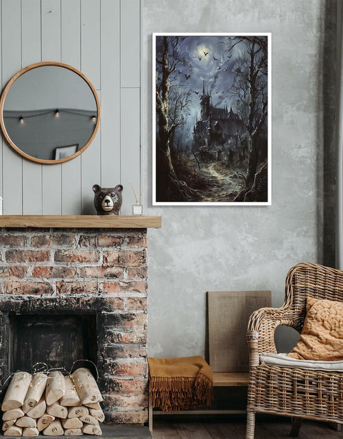 Load image into Gallery viewer, CRTDYQU Crow Castle Vampire Wall Art Poster 12x16 Inch Unframed
