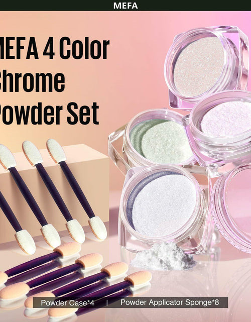 Load image into Gallery viewer, MEFA White Pearl Chrome Nail Powder 4 pcs Mirror Effect Pearlescent Pigment
