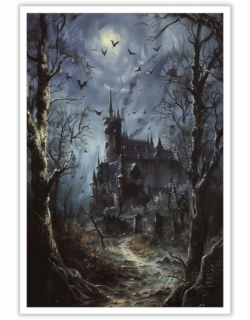 Load image into Gallery viewer, CRTDYQU Crow Castle Vampire Wall Art Poster 12x16 Inch Unframed
