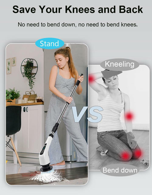 Load image into Gallery viewer, Qeffmion Electric Spin Scrubber Cordless Power Brush 7 Heads Black White
