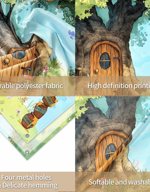 Load image into Gallery viewer, UMURILXY Cartoon Hunny Forest Backdrop 7x5FT Polyester Spring Tree Honey
