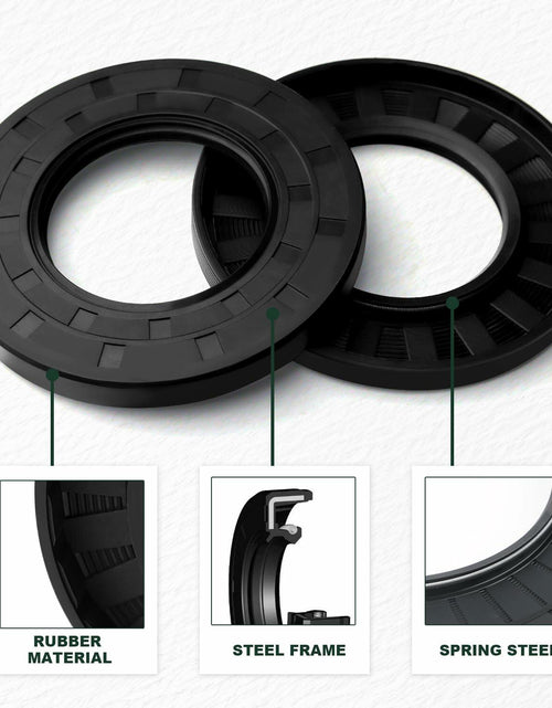 Load image into Gallery viewer, Yethuanru TC 14x26x7mm Brown Double Lip Oil Seal 2PCS Nitrile Rubber Spring
