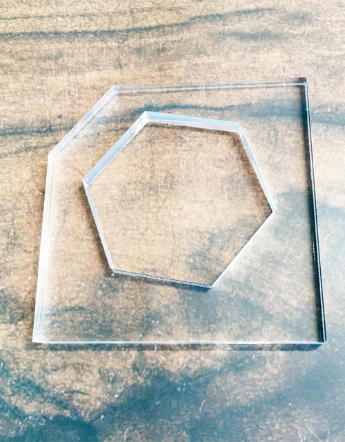 Load image into Gallery viewer, Hexagon Honeycomb Cutting Board Charcuterie Handle Template Acrylic 2"
