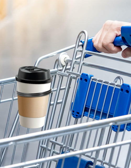 Load image into Gallery viewer, Kevenal Shopping Cart Cup Holder Black Stainless Steel Drink Holder
