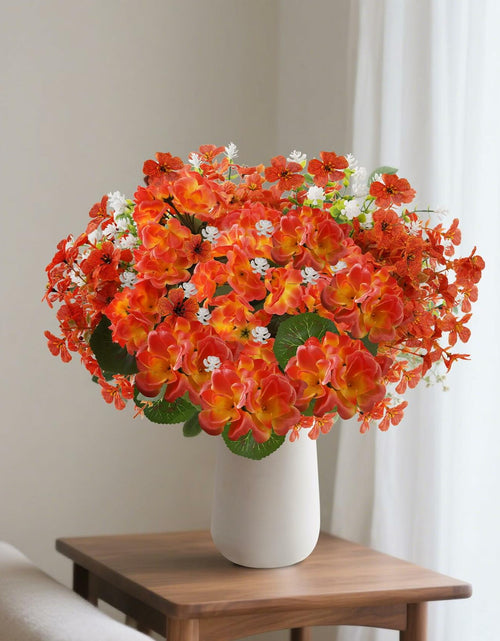 Load image into Gallery viewer, WOBUBU 14'' Artificial Fall Flowers 12 Bundles Orange UV Resistant
