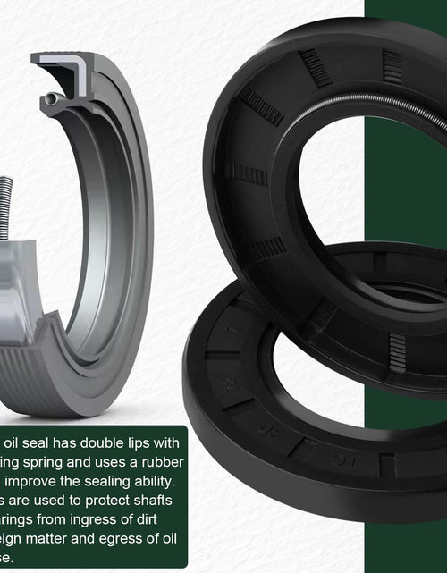 Load image into Gallery viewer, Yethuanru TC 14x26x7mm Brown Double Lip Oil Seal 2PCS Nitrile Rubber Spring
