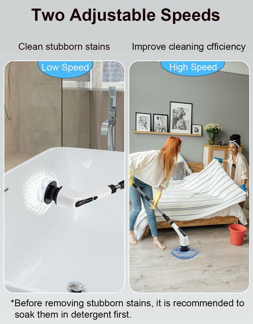 Load image into Gallery viewer, Qeffmion Electric Spin Scrubber Cordless Power Brush 7 Heads Black White
