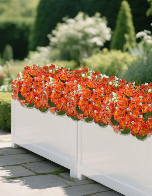 Load image into Gallery viewer, WOBUBU 14'' Artificial Fall Flowers 12 Bundles Orange UV Resistant
