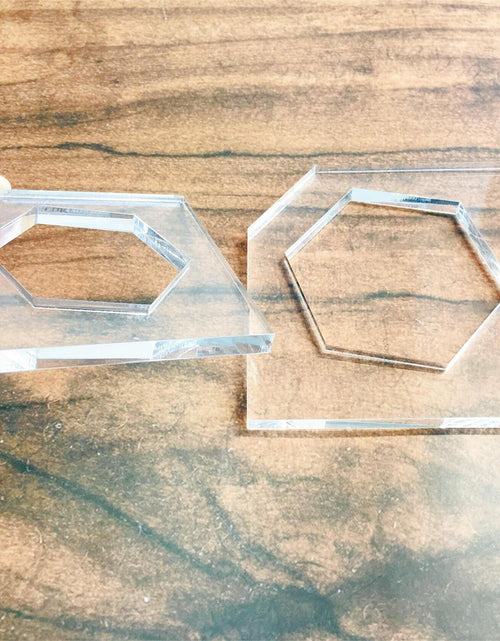Load image into Gallery viewer, Hexagon Honeycomb Cutting Board Charcuterie Handle Template Acrylic 2"
