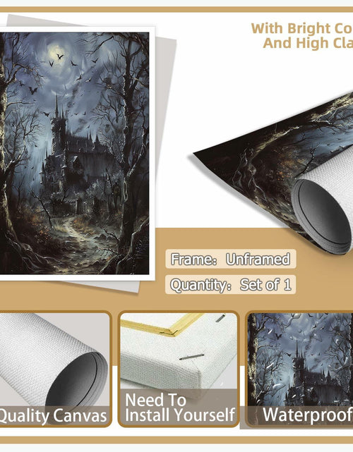 Load image into Gallery viewer, CRTDYQU Crow Castle Vampire Wall Art Poster 12x16 Inch Unframed

