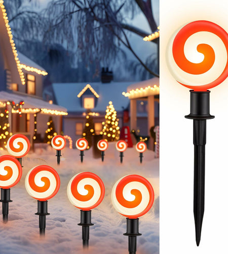 Ultimate Unicorn LED Red Spiral Lollipop Pathway Lights Outdoor Garden