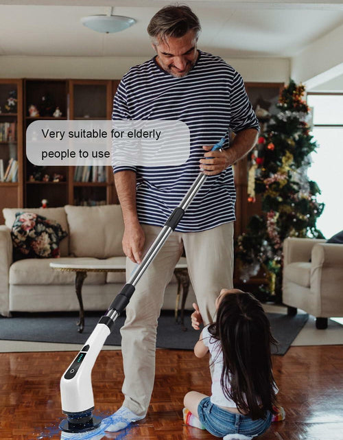 Load image into Gallery viewer, Qeffmion Electric Spin Scrubber Cordless Power Brush 7 Heads Black White
