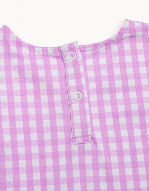 Load image into Gallery viewer, Mumetaz Toddler Girls Ruffle Sleeveless Floral Dress Purple Plaid Size 4-5T
