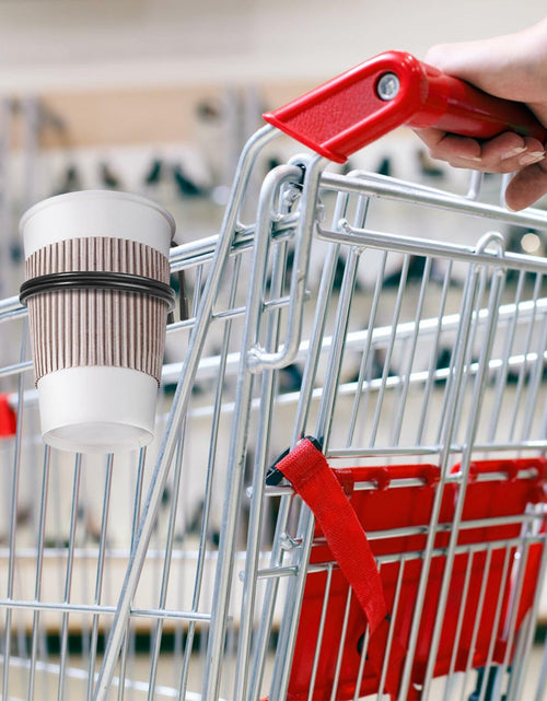 Load image into Gallery viewer, Kevenal Shopping Cart Cup Holder Black Stainless Steel Drink Holder
