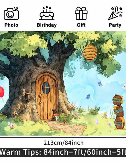 Load image into Gallery viewer, UMURILXY Cartoon Hunny Forest Backdrop 7x5FT Polyester Spring Tree Honey
