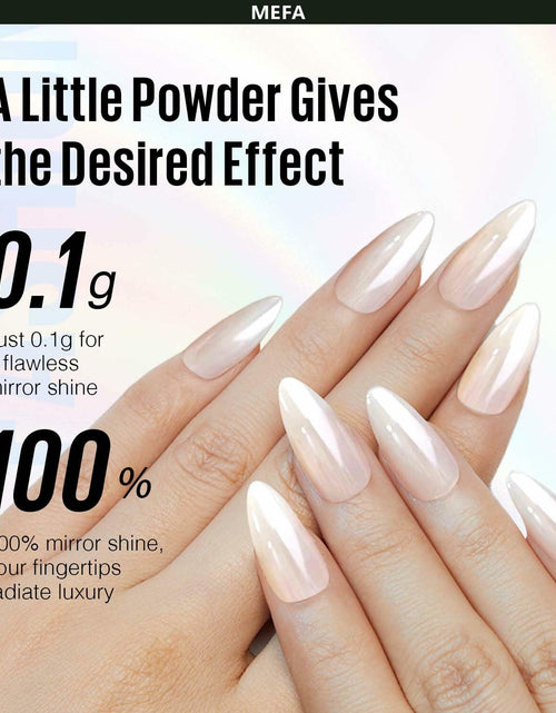 Load image into Gallery viewer, MEFA White Pearl Chrome Nail Powder 4 pcs Mirror Effect Pearlescent Pigment
