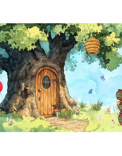 Load image into Gallery viewer, UMURILXY Cartoon Hunny Forest Backdrop 7x5FT Polyester Spring Tree Honey
