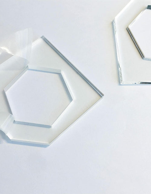 Load image into Gallery viewer, Hexagon Honeycomb Cutting Board Charcuterie Handle Template Acrylic 2"
