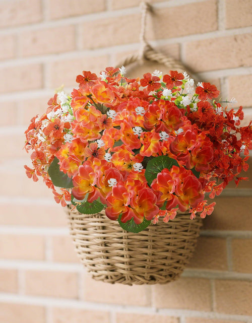 Load image into Gallery viewer, WOBUBU 14'' Artificial Fall Flowers 12 Bundles Orange UV Resistant
