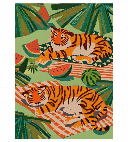 Graphinee 1000pcs Summer Tiger Jigsaw Puzzle Colorful Animal Paper Puzzle
