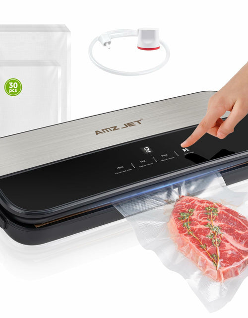 Load image into Gallery viewer, Amz Jet Food Sealer Vacuum Sealer Stainless Steel LED Touch 50Bags Grayish Black

