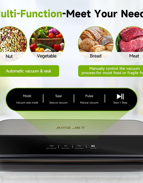 Load image into Gallery viewer, Amz Jet Food Sealer Vacuum Sealer Stainless Steel LED Touch 50Bags Grayish Black
