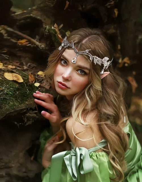 Load image into Gallery viewer, JeVenis Set of 3 Silver Elf Headpieces Elf Ears Crown Fairy Jewelry
