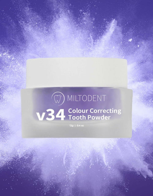 Load image into Gallery viewer, MILTODENT v34 Colour Correcting Teeth Whitening Powder Stain Removal
