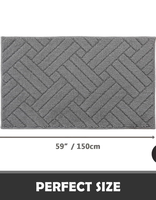 Load image into Gallery viewer, JEEDOVIA Door Mat Indoor Non-Slip Rubber Backing Heavy Duty Grey 36x59
