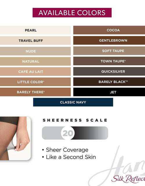 Load image into Gallery viewer, Hanes Silk Reflections Control Top Sheer Pantyhose Reinforced Toe Natural IJ
