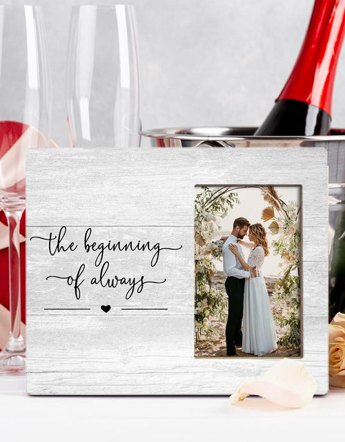 Load image into Gallery viewer, Orchroma Engagement Picture Frame Rustic Black 8x10 The Beginning of Always
