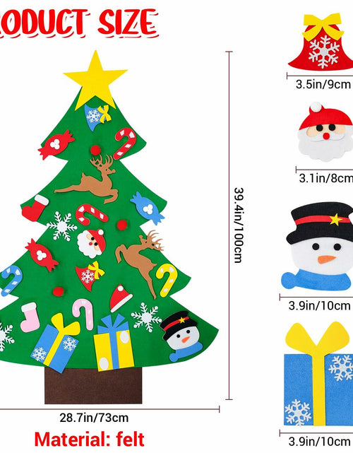 Load image into Gallery viewer, IHESPABLD 3Ft DIY Felt Christmas Tree Set Green 26 Ornaments for Kids

