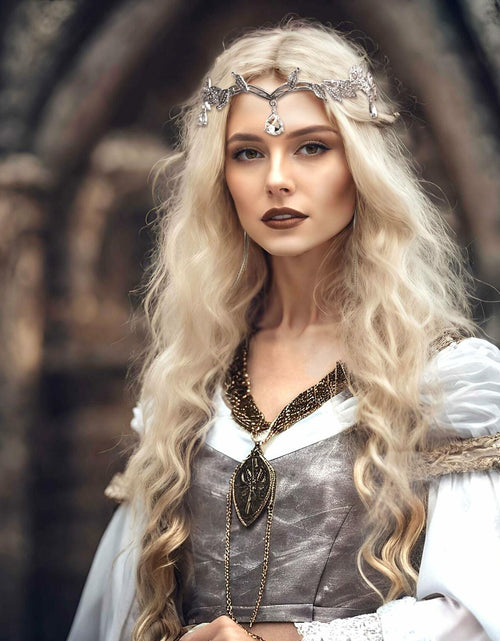 Load image into Gallery viewer, JeVenis Set of 3 Silver Elf Headpieces Elf Ears Crown Fairy Jewelry
