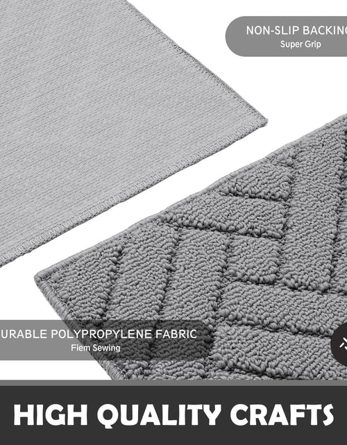 Load image into Gallery viewer, JEEDOVIA Door Mat Indoor Non-Slip Rubber Backing Heavy Duty Grey 36x59
