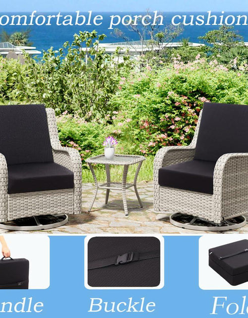 Load image into Gallery viewer, OpyTikar Porch Swing Folding Chair Cushion Light Grey with Handle &amp; Straps
