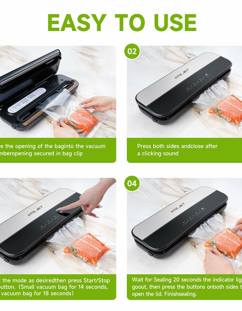 Load image into Gallery viewer, Amz Jet Food Sealer Vacuum Sealer Stainless Steel LED Touch 50Bags Grayish Black

