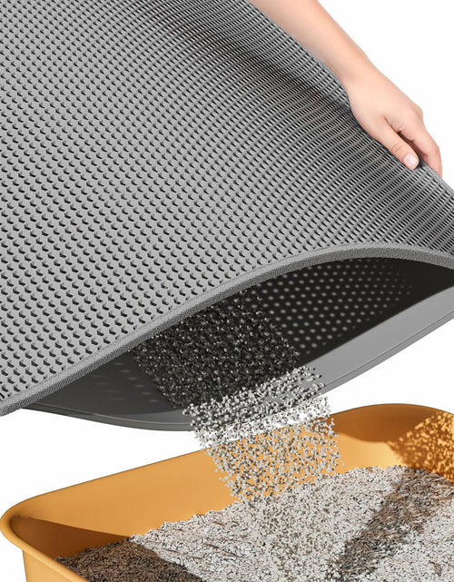 Load image into Gallery viewer, ESTHELLO Cat Litter Mat Large Honeycomb Double Layer Gray 36x30
