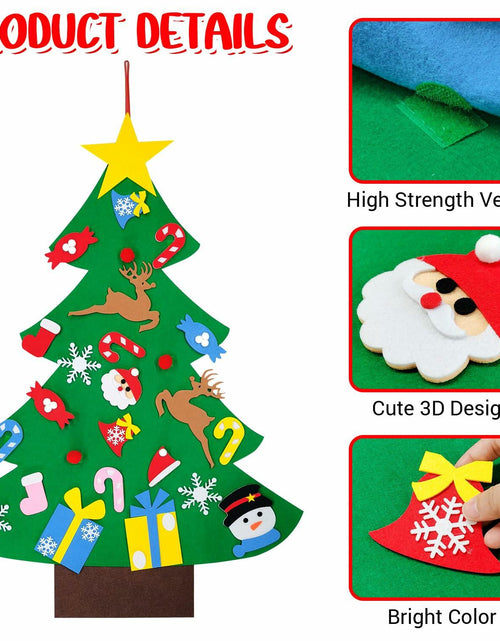 Load image into Gallery viewer, IHESPABLD 3Ft DIY Felt Christmas Tree Set Green 26 Ornaments for Kids
