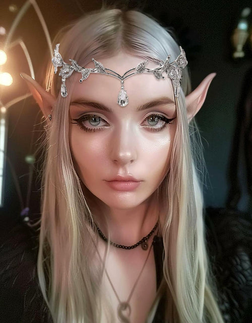 Load image into Gallery viewer, JeVenis Set of 3 Silver Elf Headpieces Elf Ears Crown Fairy Jewelry
