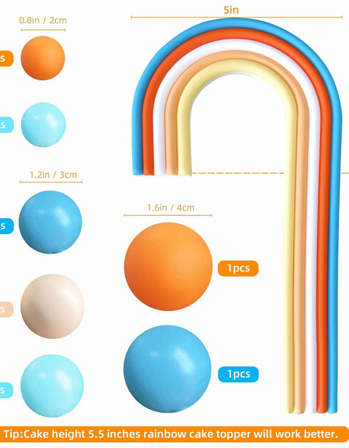 Load image into Gallery viewer, HAVAGDTM Blue Orange Foam Rainbow Cake Toppers Mini Balls 17 pcs
