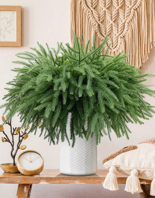 Load image into Gallery viewer, HUZIYAHAN Christmas Norfolk Pine Stems 18in Green Branches 8 Count
