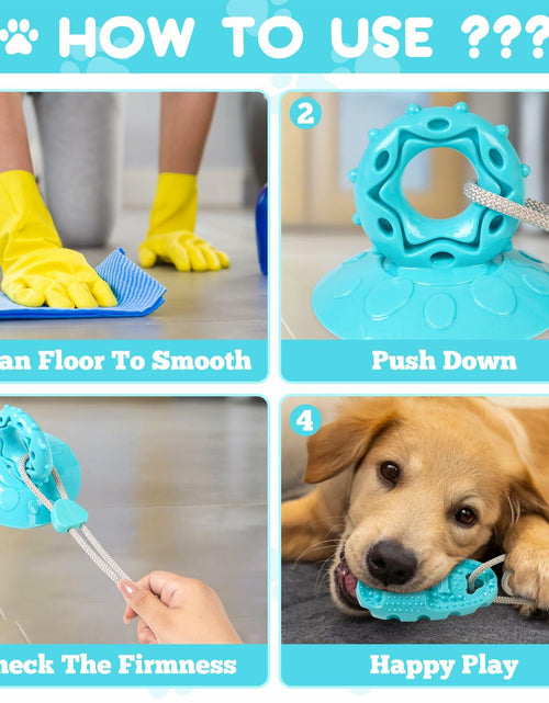 Load image into Gallery viewer, Jieffifa Indestructible TPR Dog Chew Toy with Suction Cup Blue
