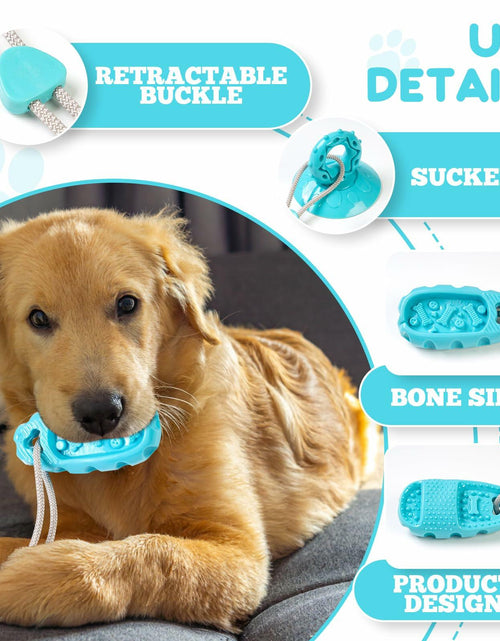 Load image into Gallery viewer, Jieffifa Indestructible TPR Dog Chew Toy with Suction Cup Blue

