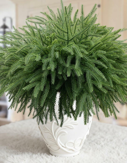 Load image into Gallery viewer, JDKPK 12 Pcs Norfolk Pine Branch 18" Artificial Greenery Green
