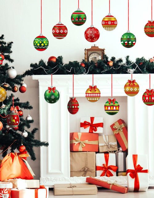 Load image into Gallery viewer, gisgfim 16 Pc Christmas Wooden Ornaments Set Red Green Gold Balls

