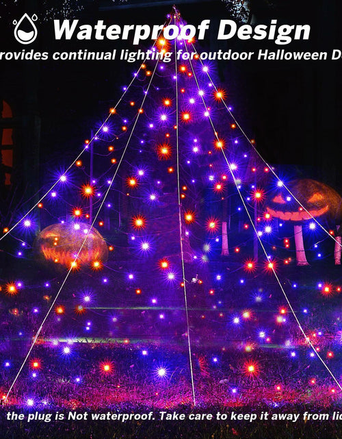 Load image into Gallery viewer, BlcTec Halloween Outdoor Spider Web 19.7x14.7ft White 250 LED Purple Orange
