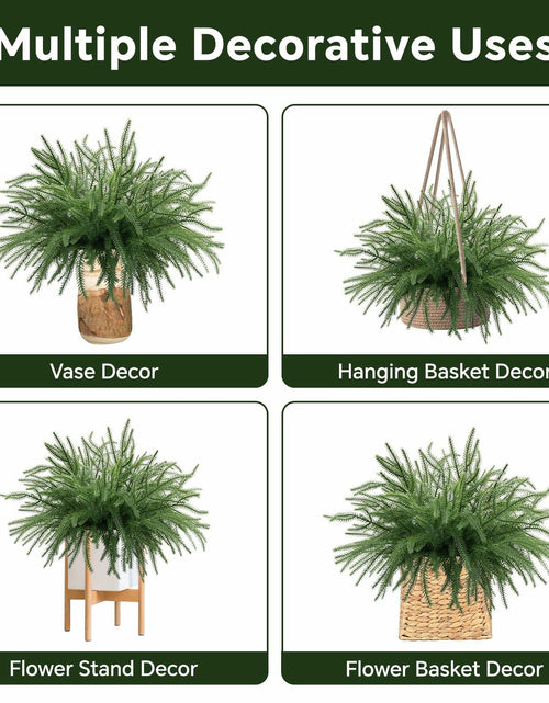 Load image into Gallery viewer, HUZIYAHAN Christmas Norfolk Pine Stems 18in Green Branches 8 Count
